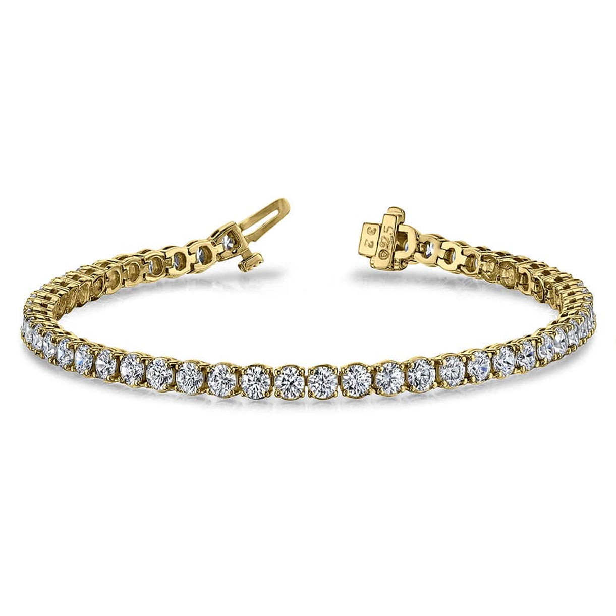 6CT 18K Yellow Gold Tennis Bracelet