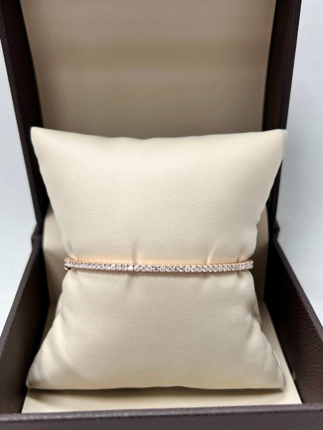 Classic 14K Rose Gold Diamond Bangle