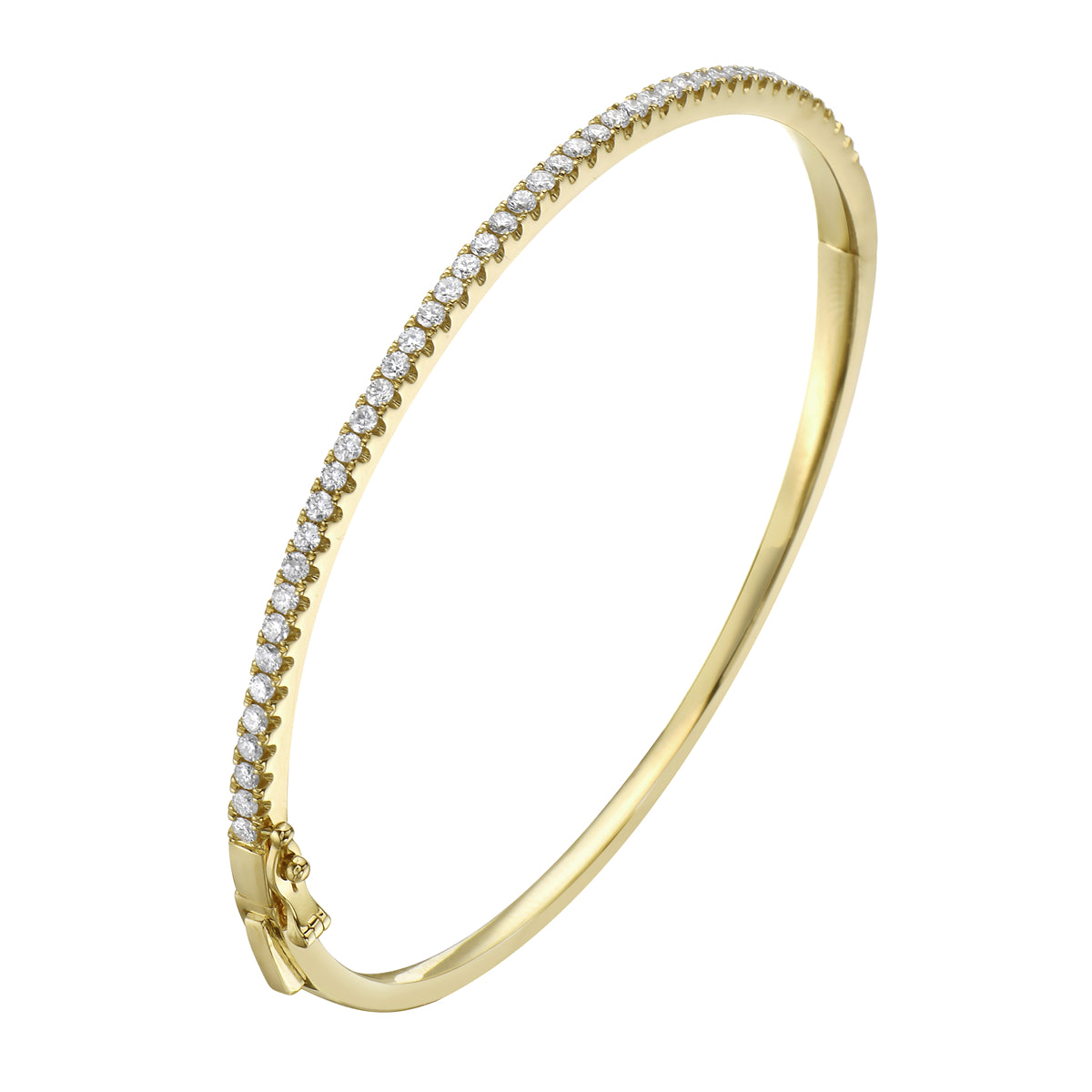 Classic 14K Yellow Gold Diamond Bangle