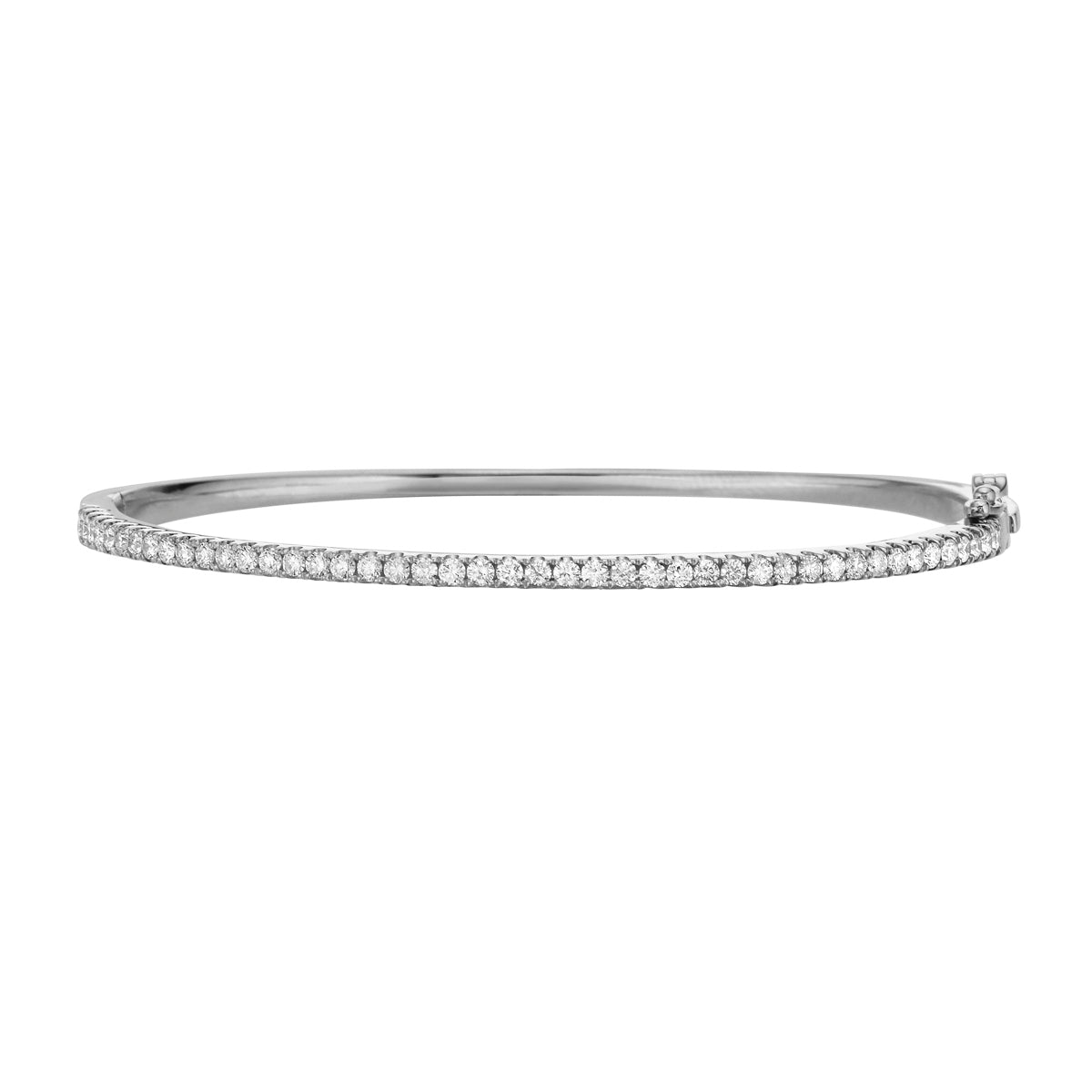 Classic 14K White GOld Diamond Bangle