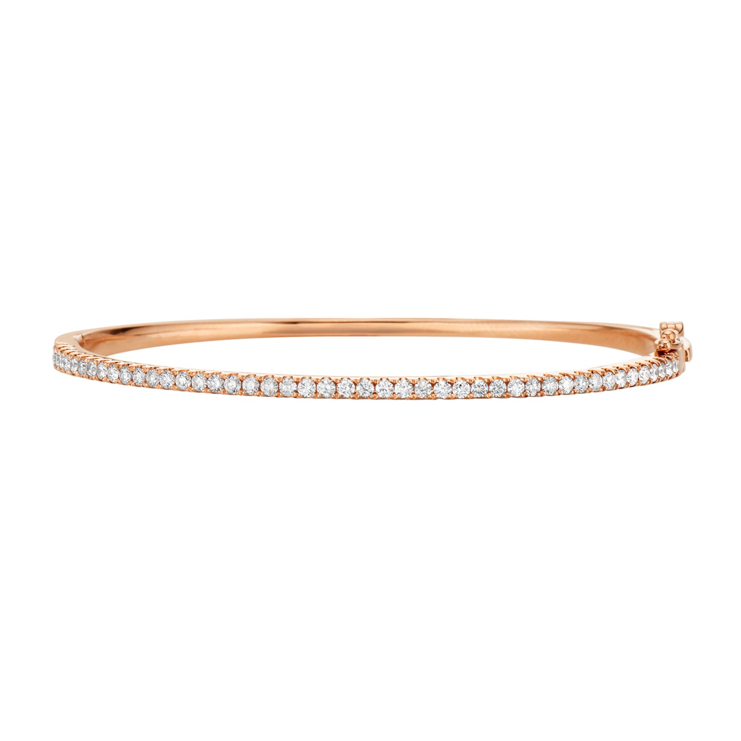 Classic 14K Rose Gold Diamond Bangle