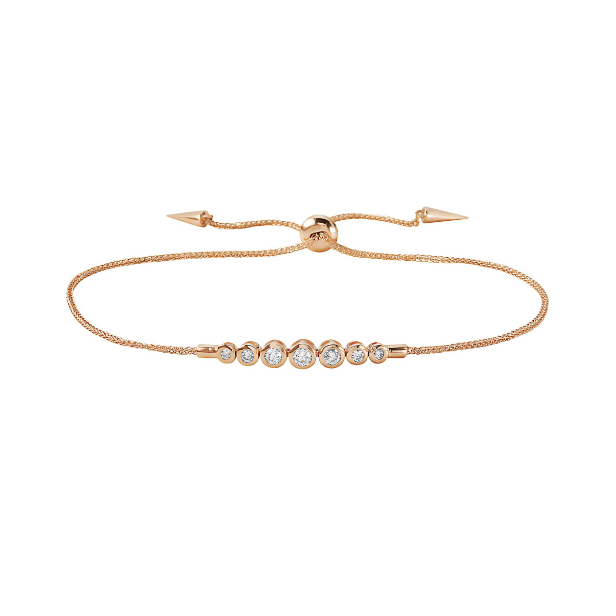 14K Rose Gold Drawstring Diamond Bracelet