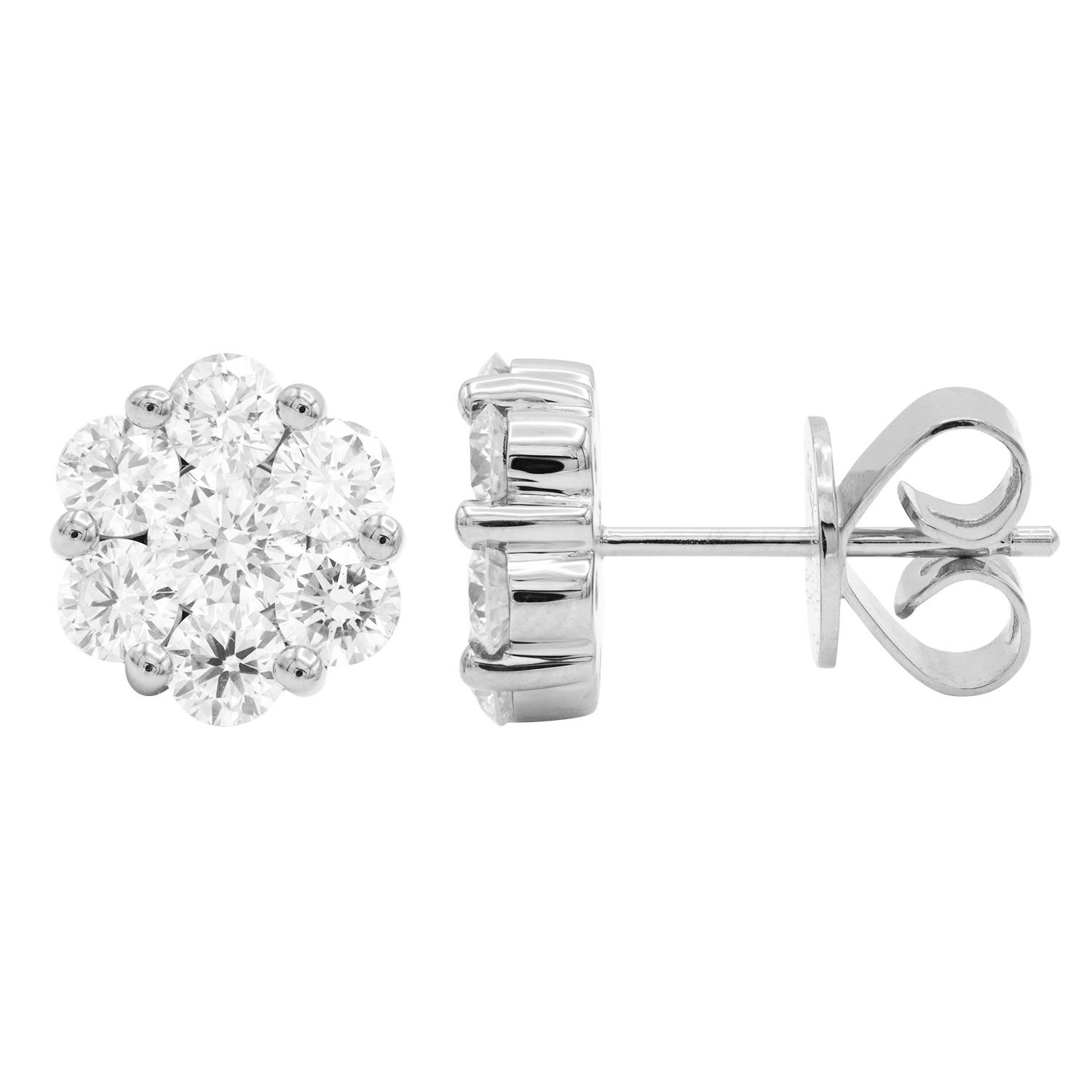 14K White Gold Naomi Stud Earrings - Extra Large