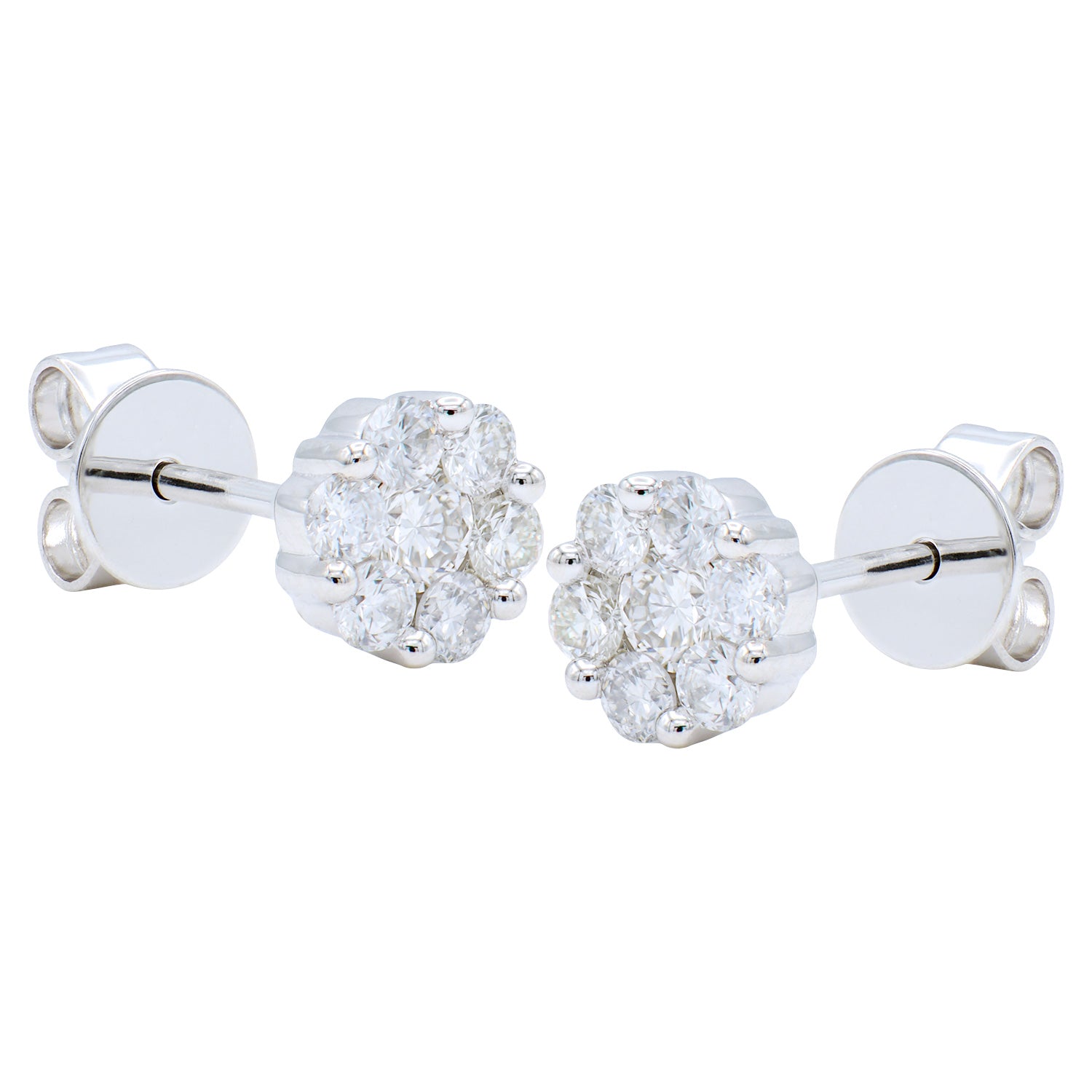 14K White Gold Naomi Stud Earrings - Small