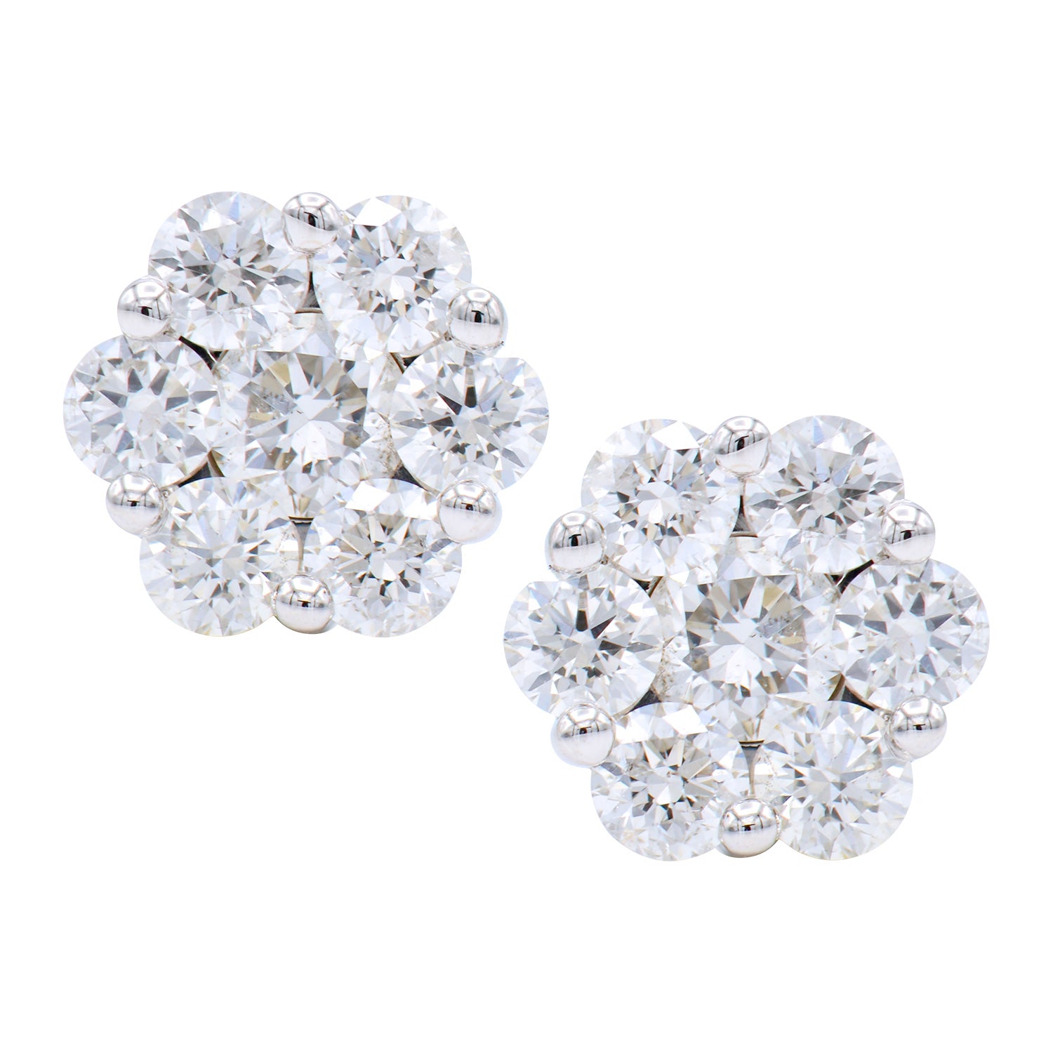 14K White Gold Naomi Stud Earrings - Large