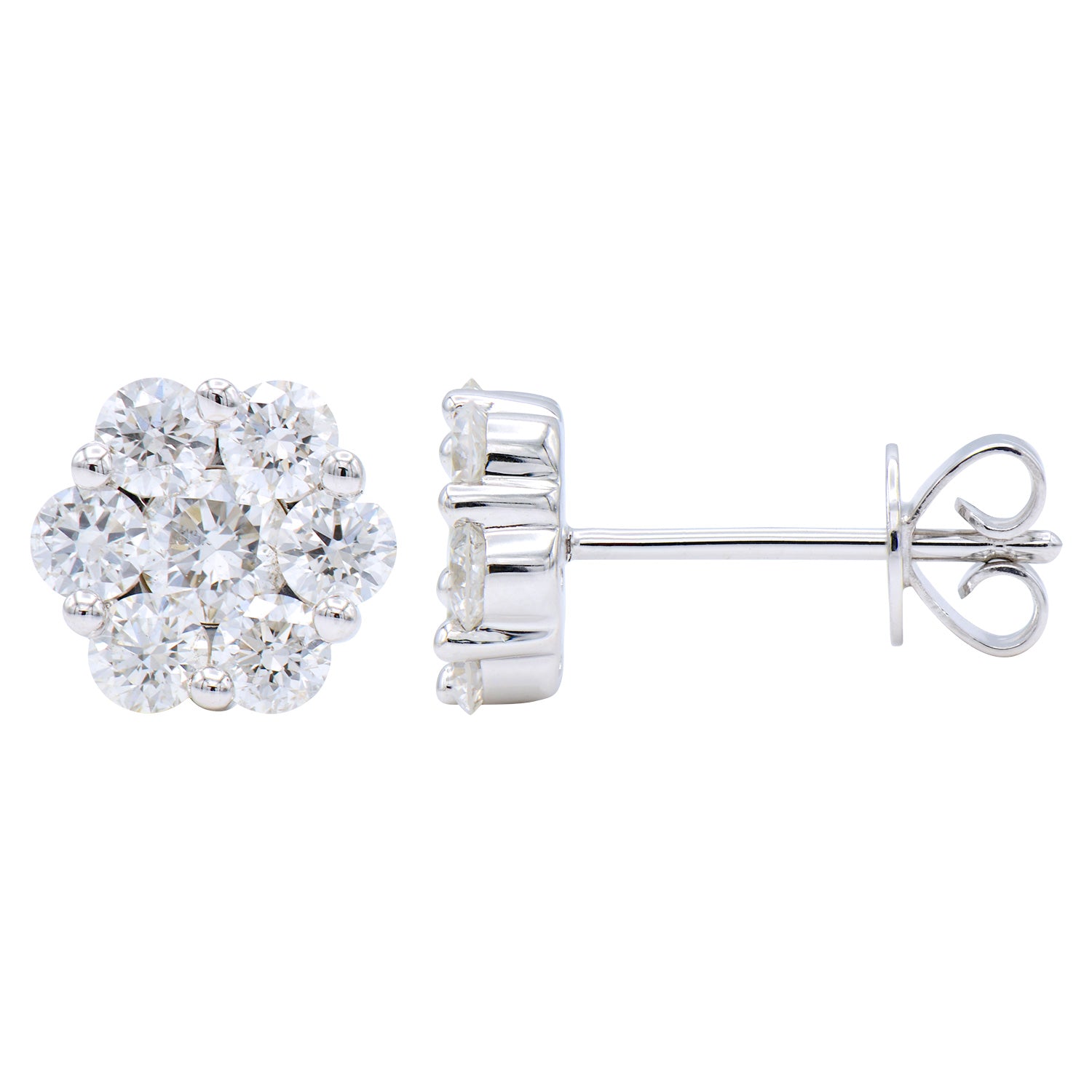 14K White Gold Naomi Stud Earrings - Large