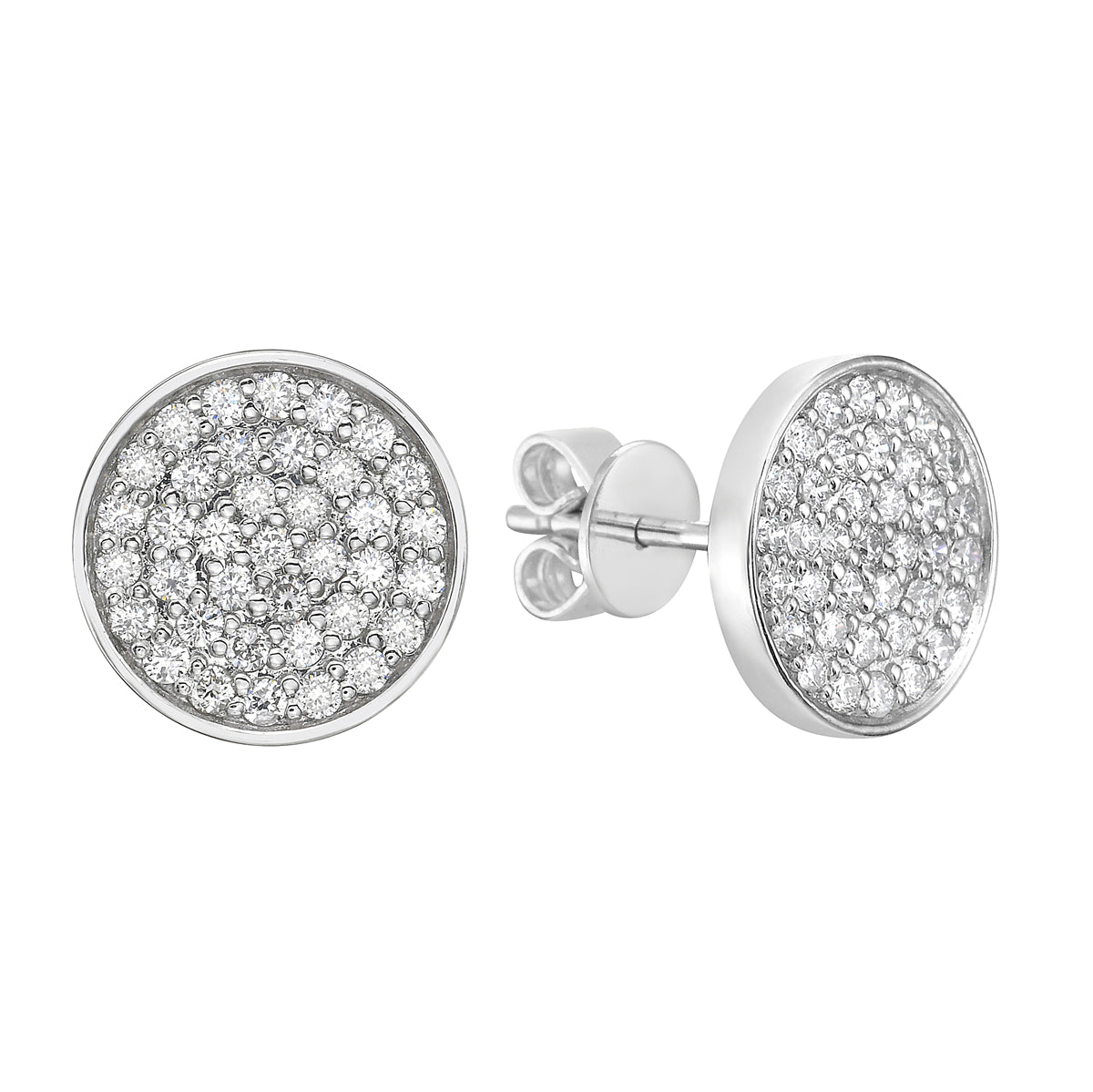 14K White Gold Multi-Diamond Studs