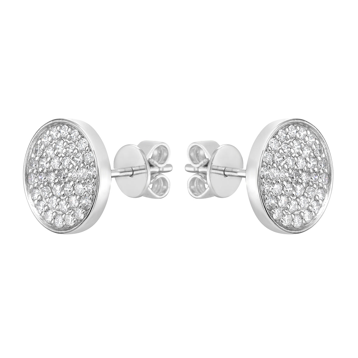 14K White Gold Multi-Diamond Studs