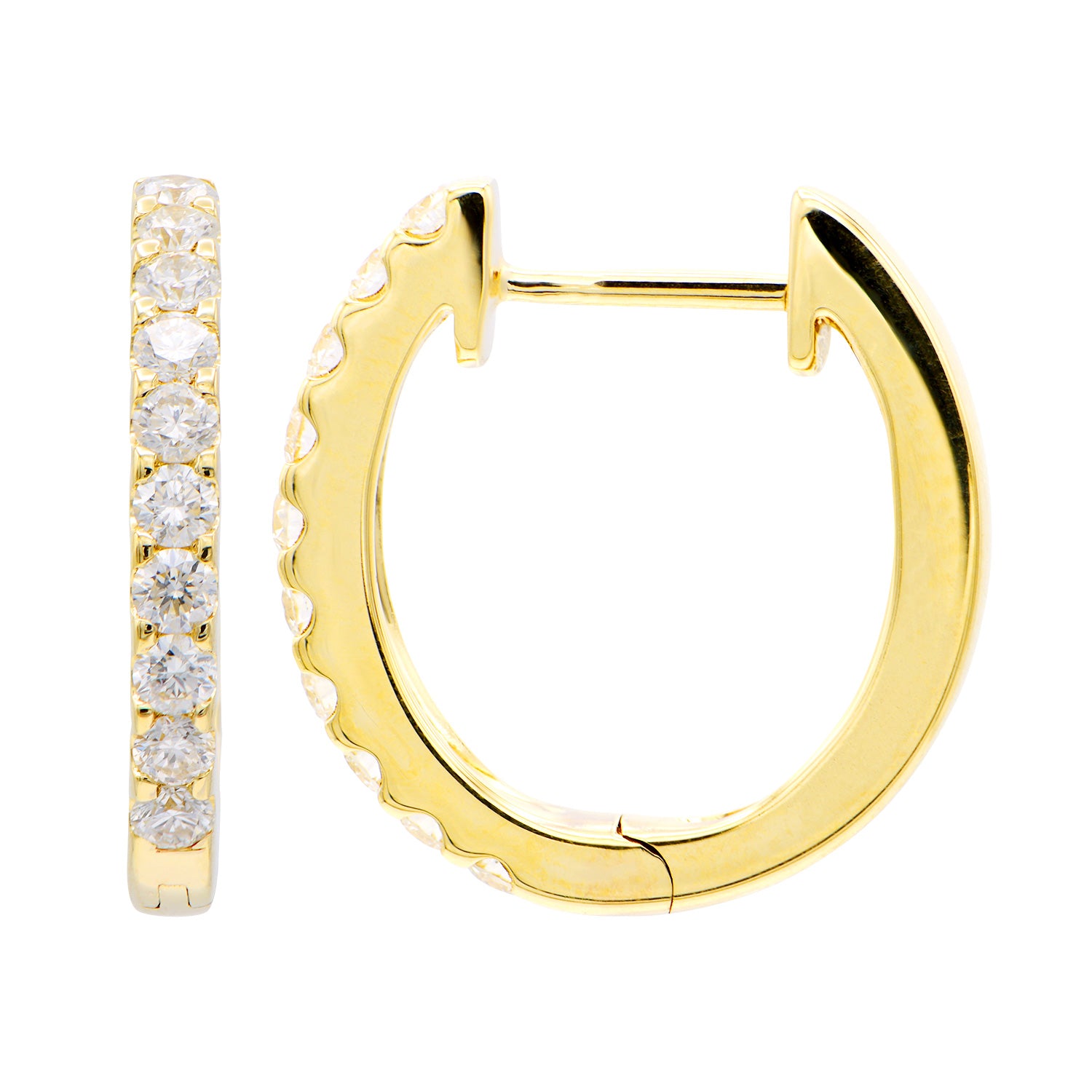 14K Yellow Gold Extra Sparkle Huggie Earring