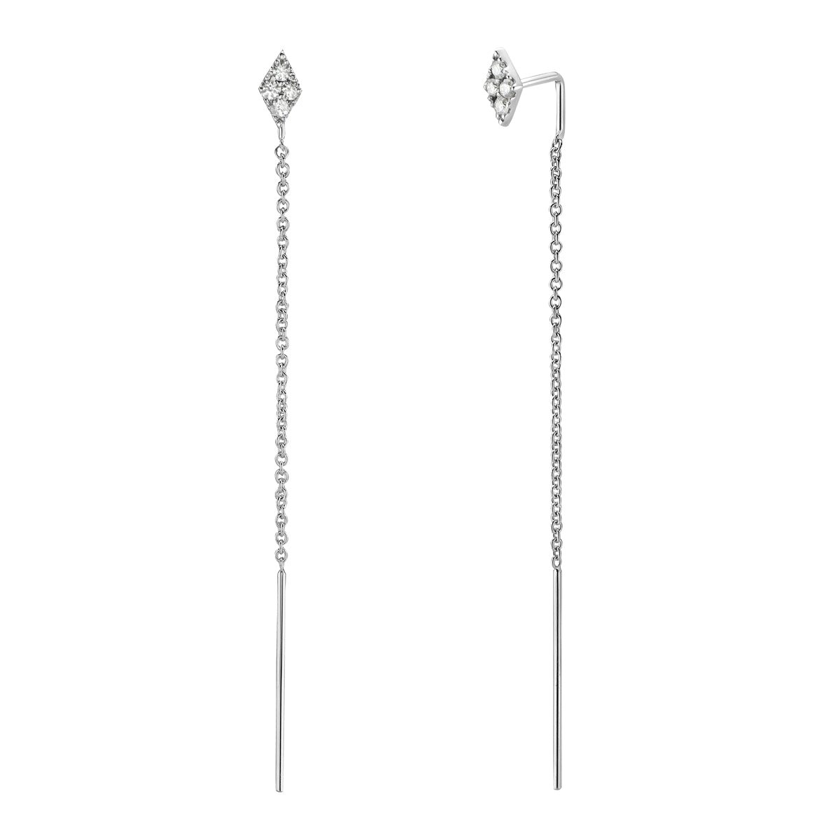 18KW Diamond Hanging Earrings