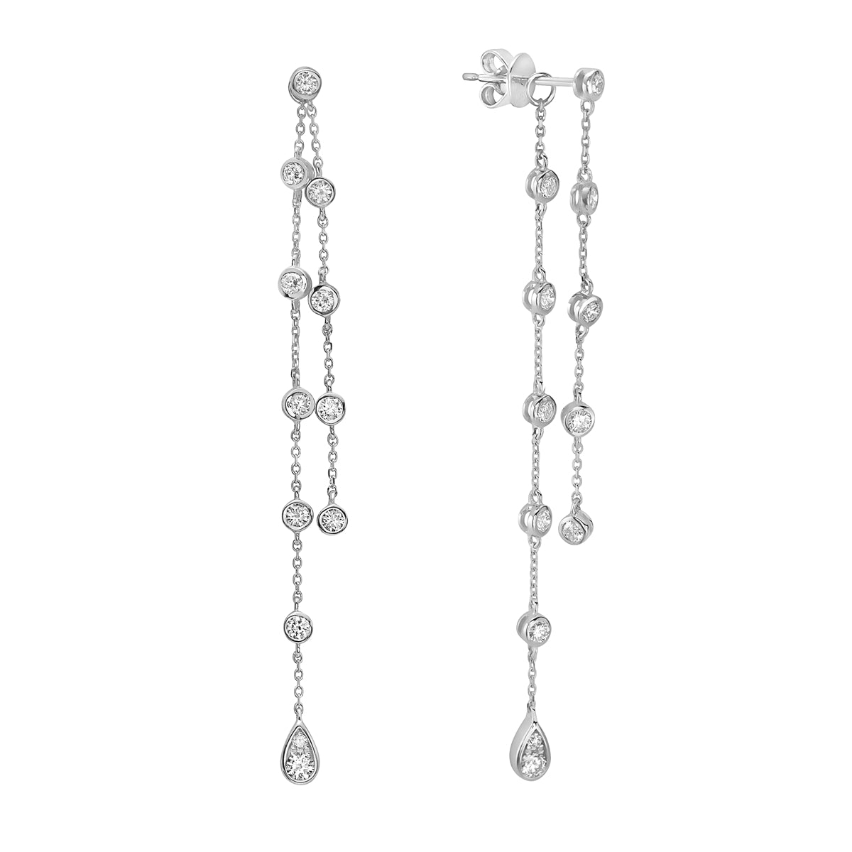 Earrings 18KW/2.4G 2RD-0.12CT 22RD-0.74CT