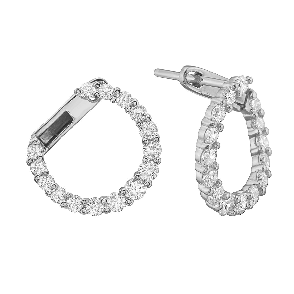 14K White Gold Halo Earring