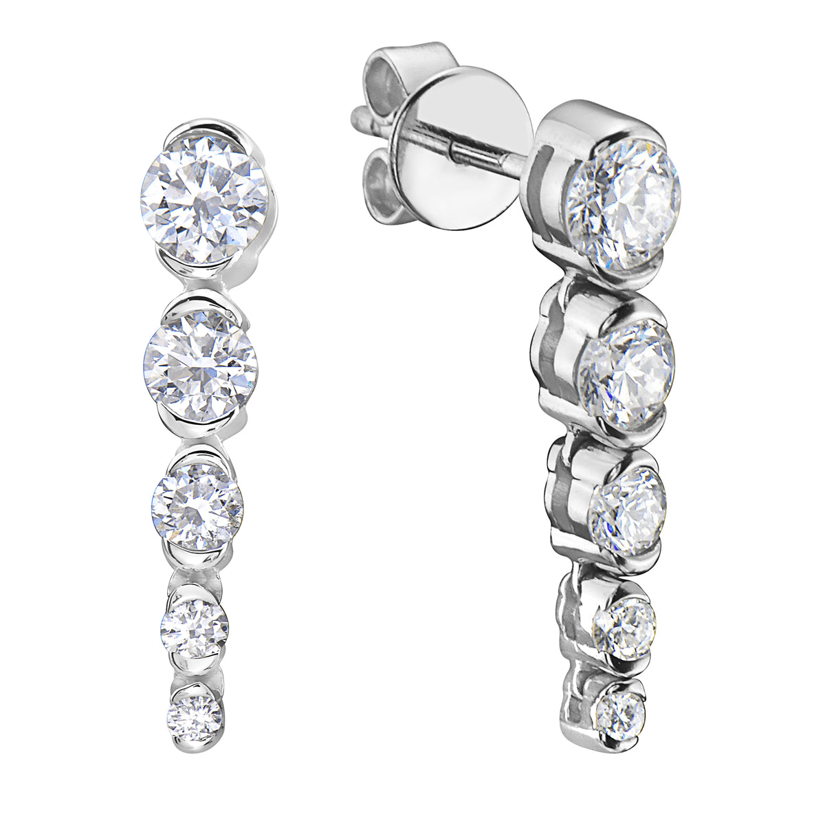 Earrings 18KW/1.8G 10RD-0.79CT