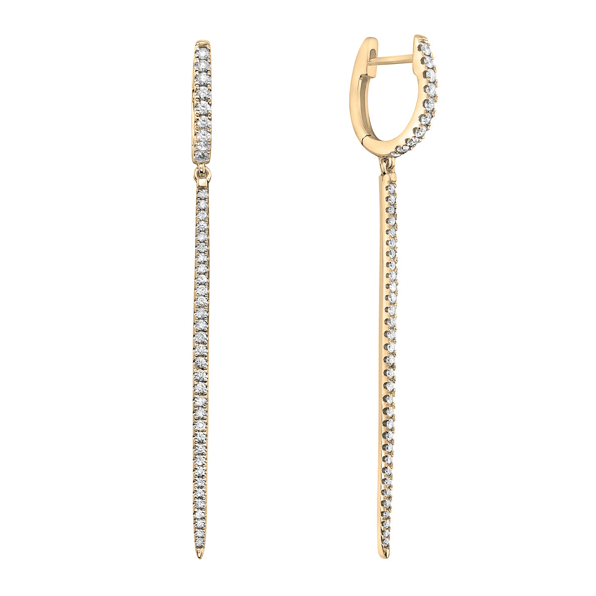 Yellow Gold Spike Hoop Earrings