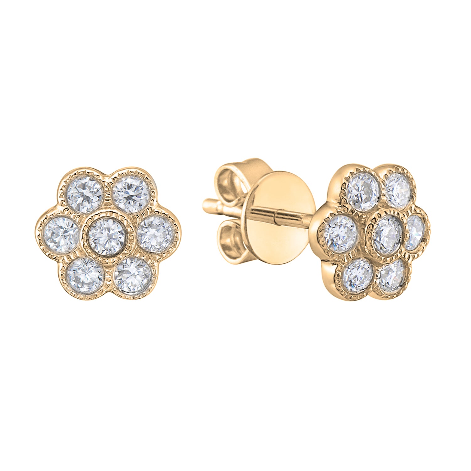 Bezel Flower Stud