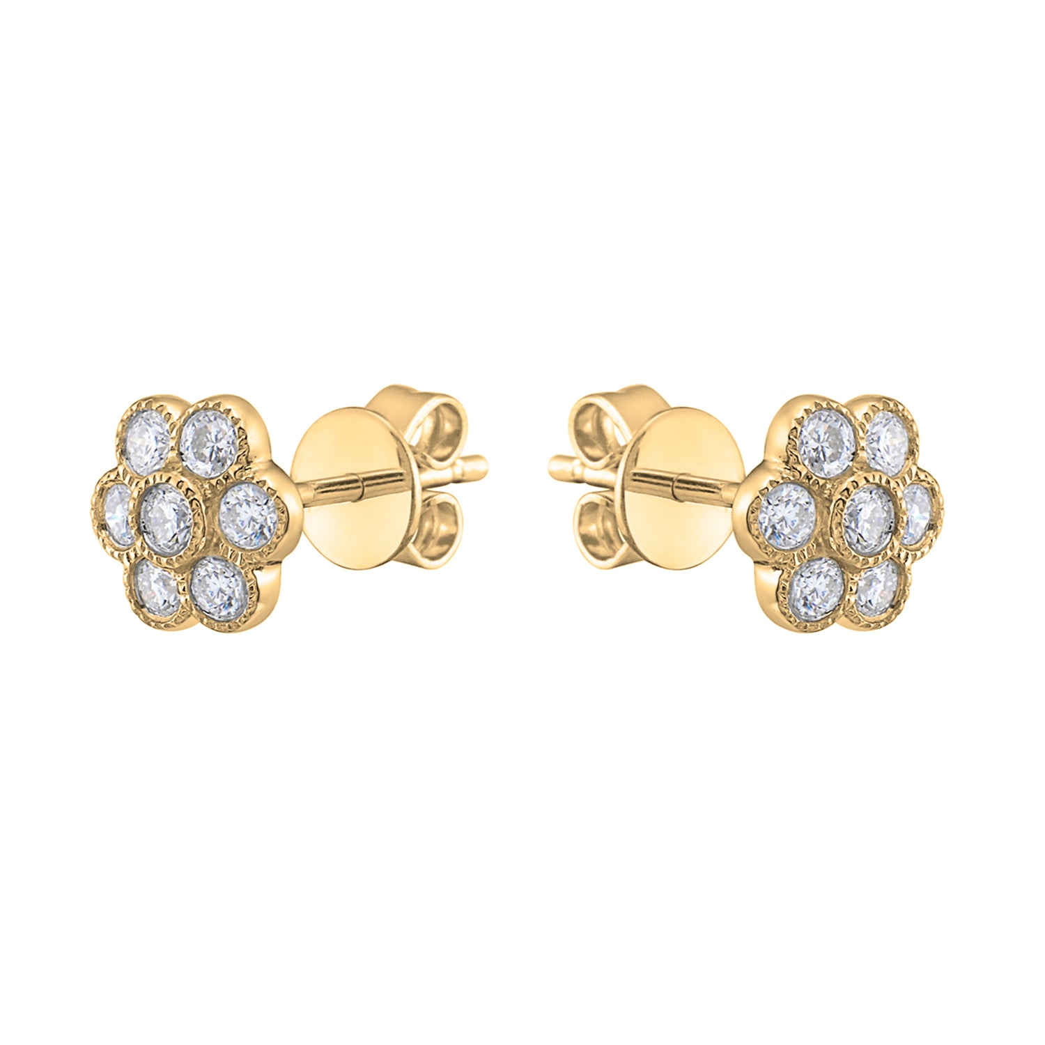 Bezel Flower Stud