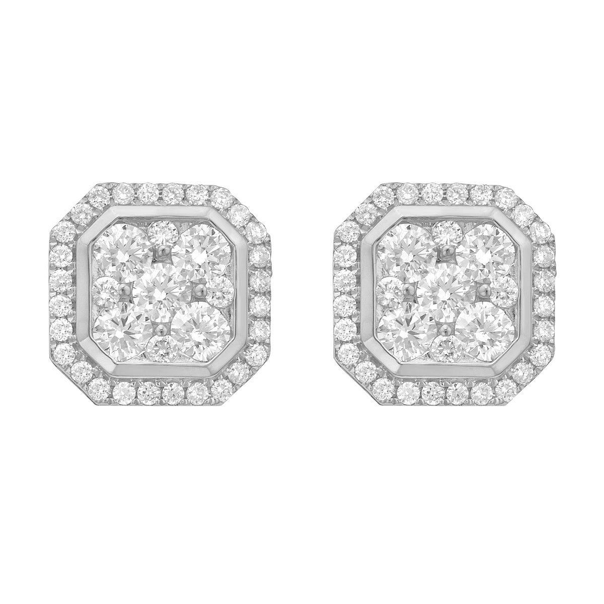 Earrings 14KW/2.4G 10RD-0.79CT 64RD-0.35CT