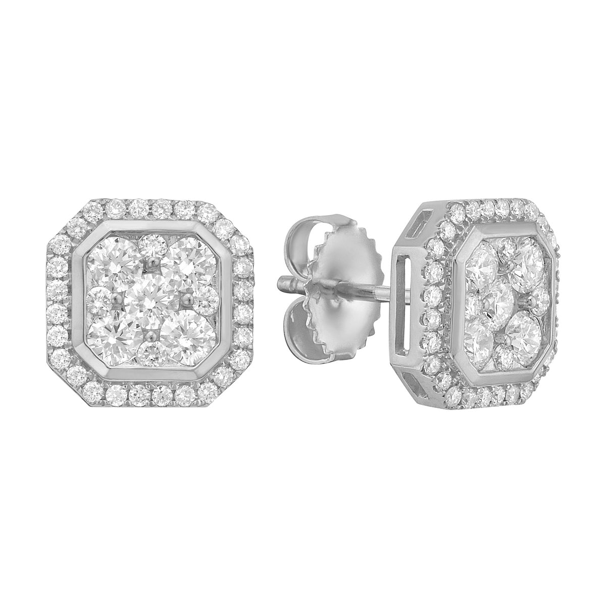 Earrings 14KW/2.4G 10RD-0.79CT 64RD-0.35CT