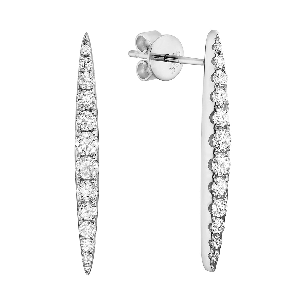 Earrings 18KW/2.9G 24RD-0.47CT