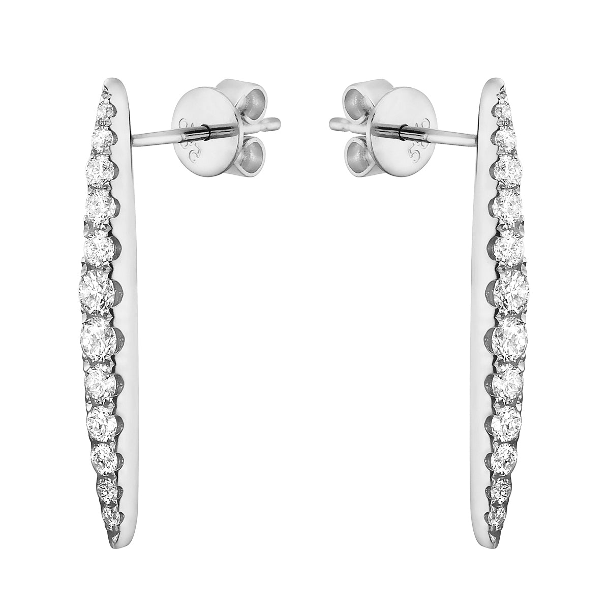 White Gold Surfboard Diamond Drop Earrings