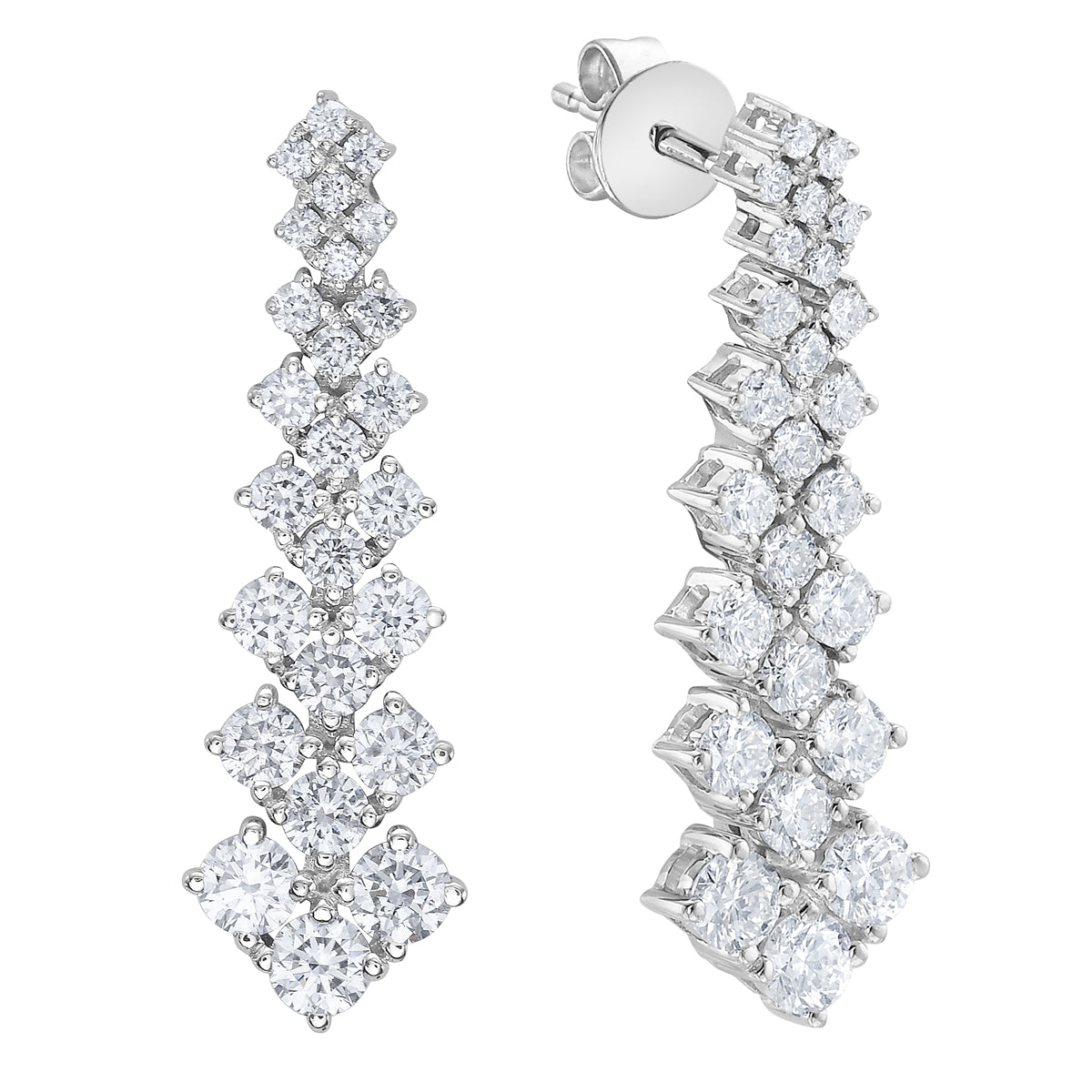 Earrings 14KW/4.7G 18RD-1.13CT 32RD-0.42CT