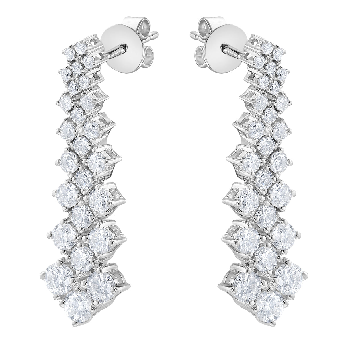 Earrings 14KW/4.7G 18RD-1.13CT 32RD-0.42CT