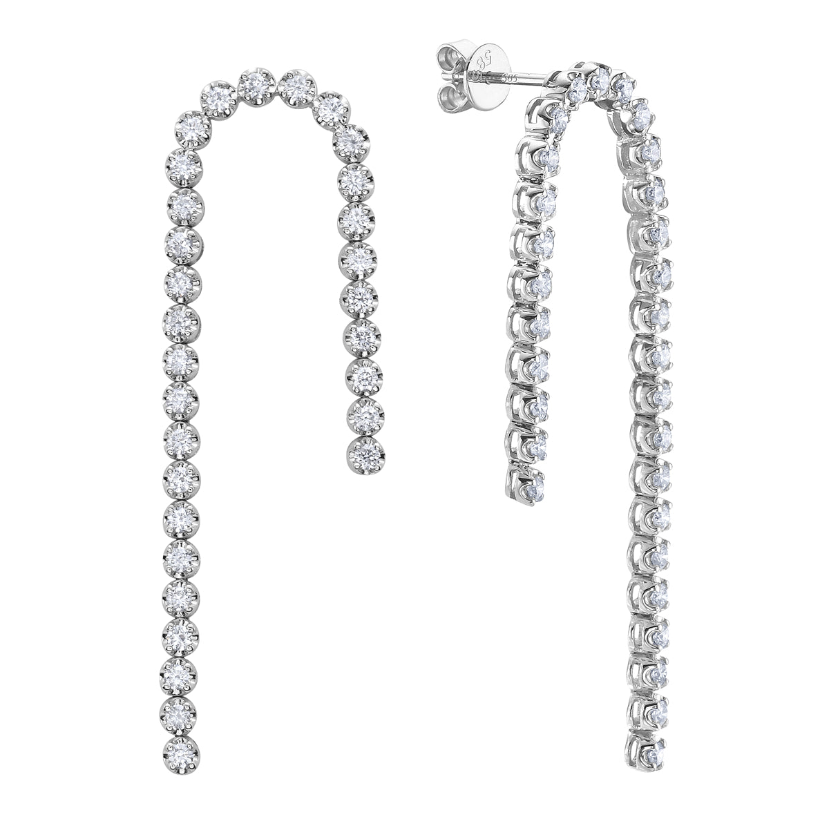 Earrings 14KW/4.6G 60RD-1.1CT