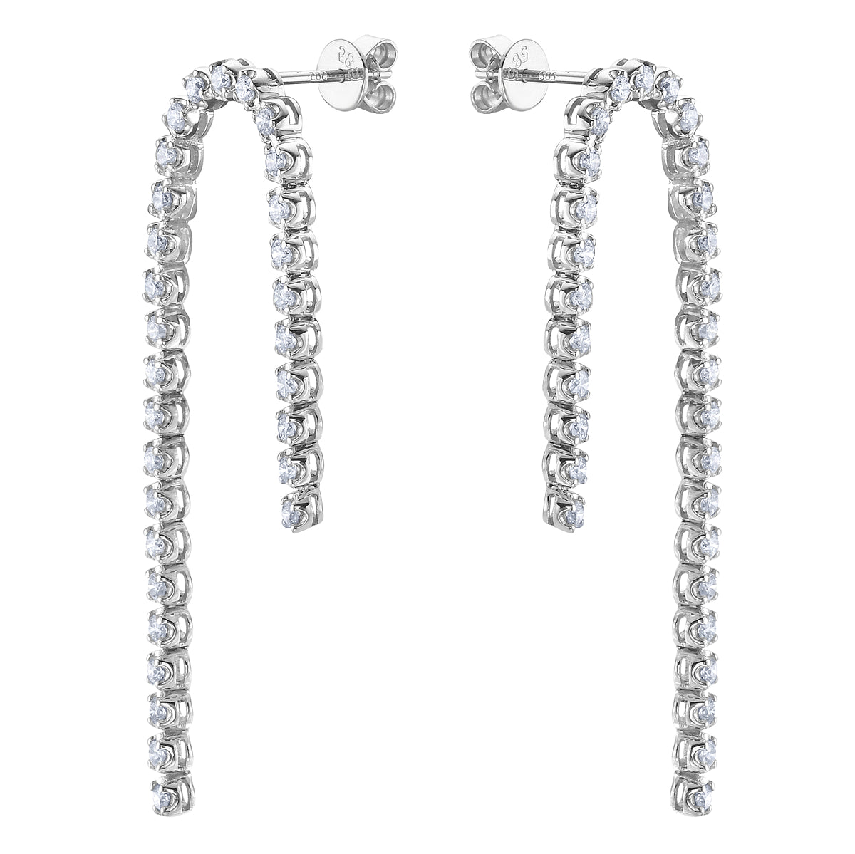 Earrings 14KW/4.6G 60RD-1.1CT