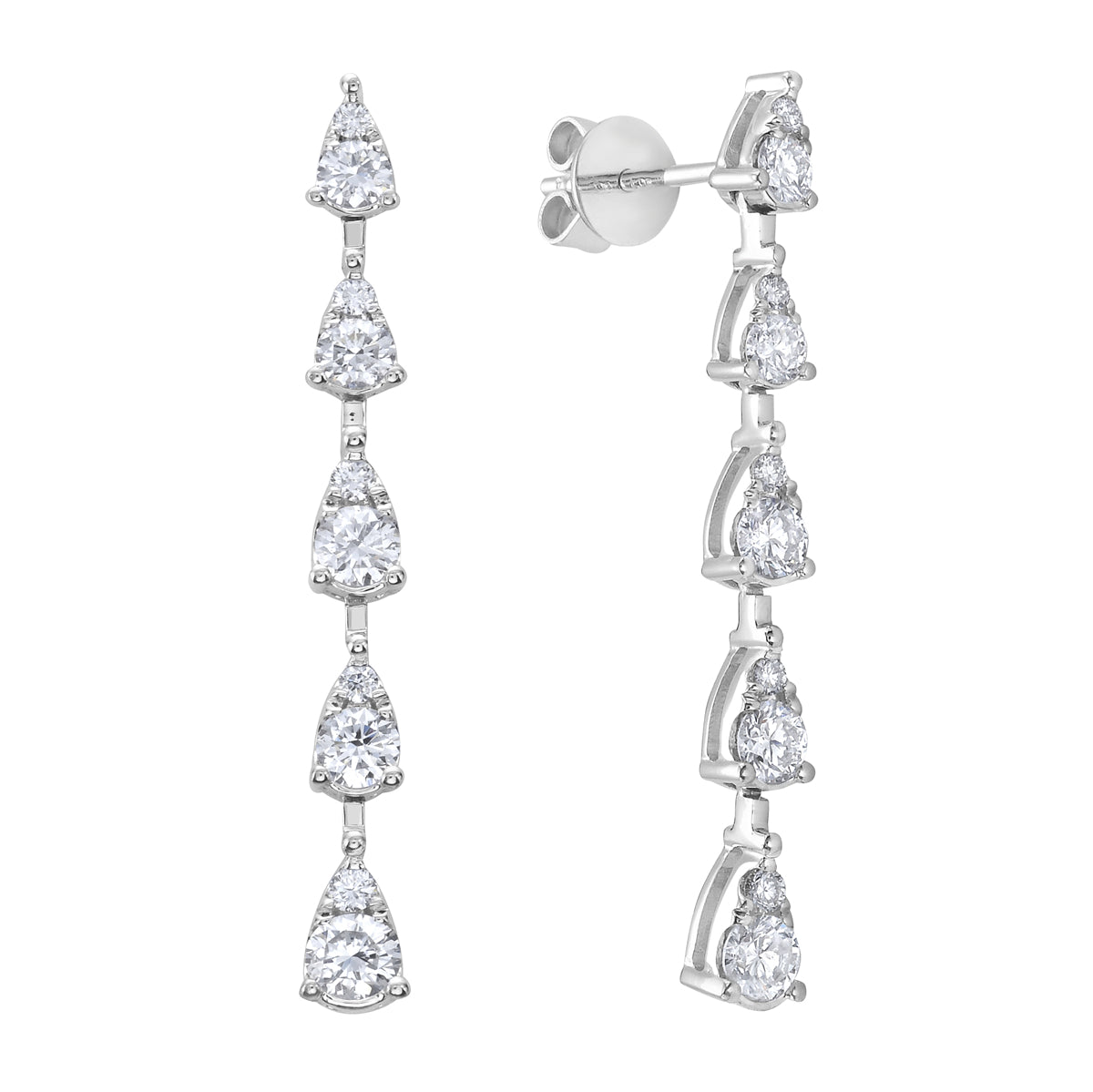 Earrings 18KW/2.2G 4RD-0.19CT 6RD-0.50CT 10RD-0.09CT