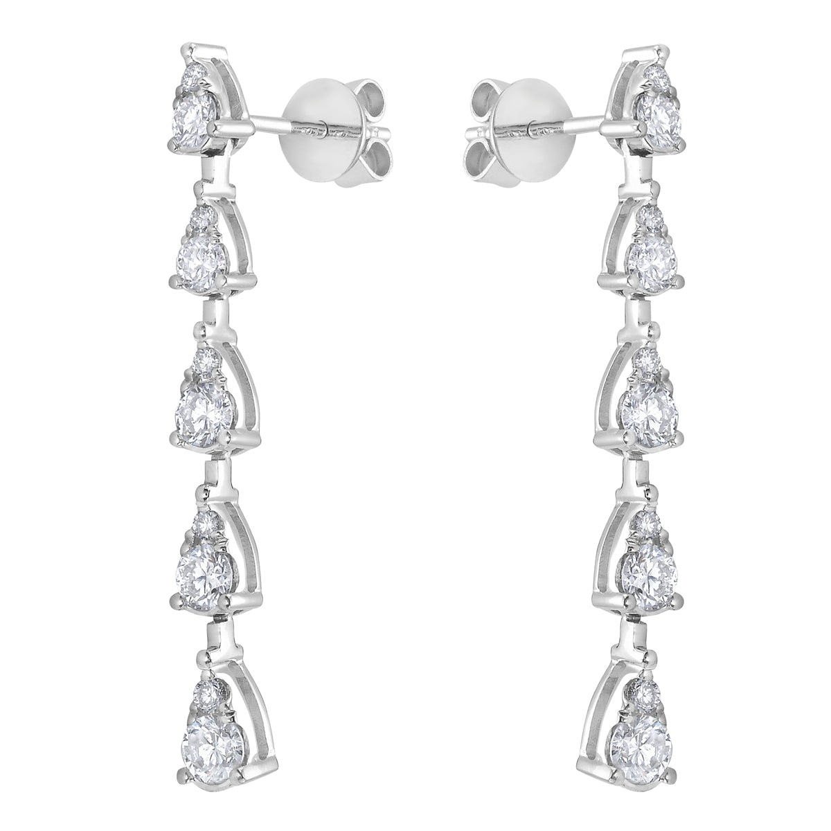 Earrings 14KW/2.2G 4RD-0.19CT 6RD-0.50CT 10RD-0.09CT