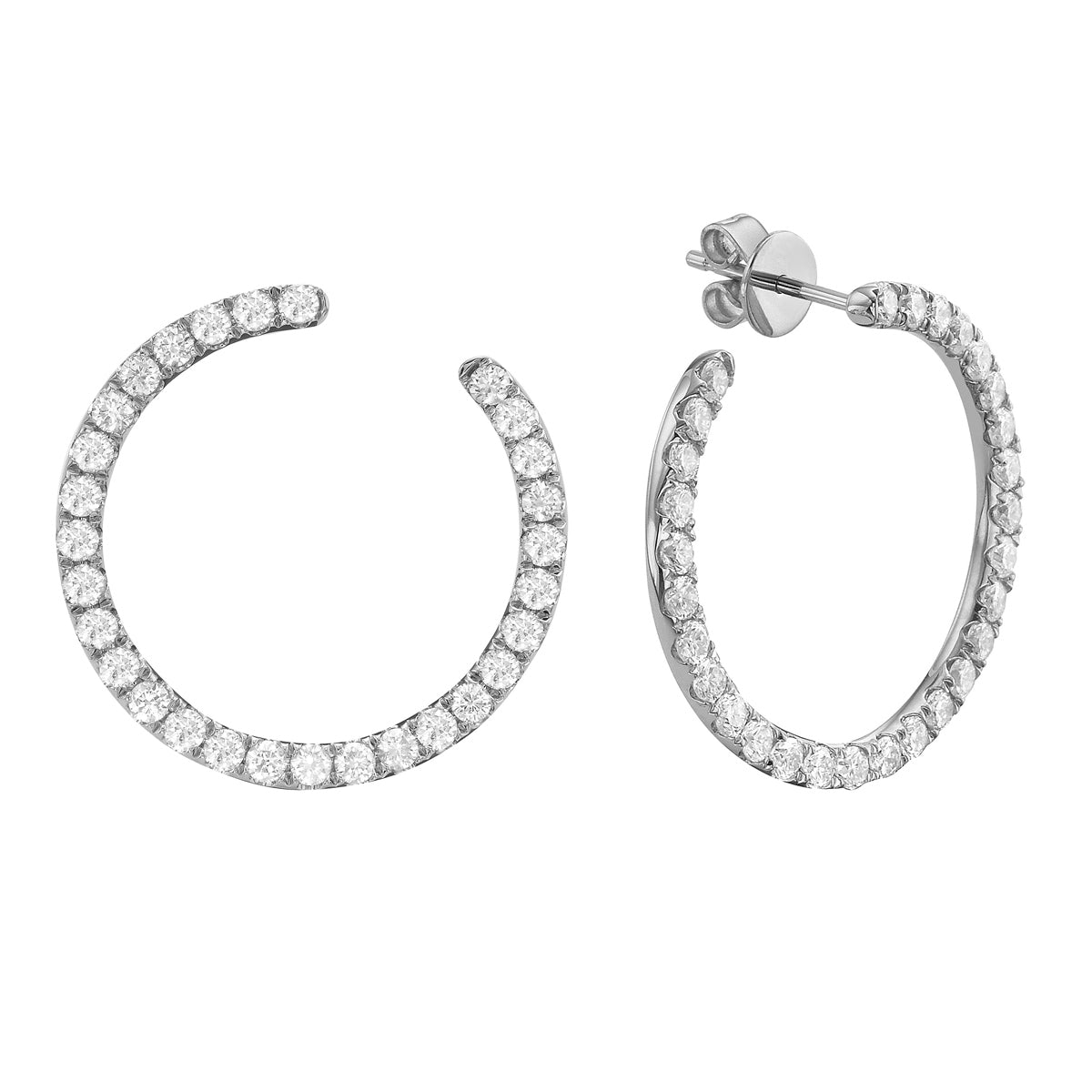 Earrings 18KW/3.0G 90RD-1.25CT