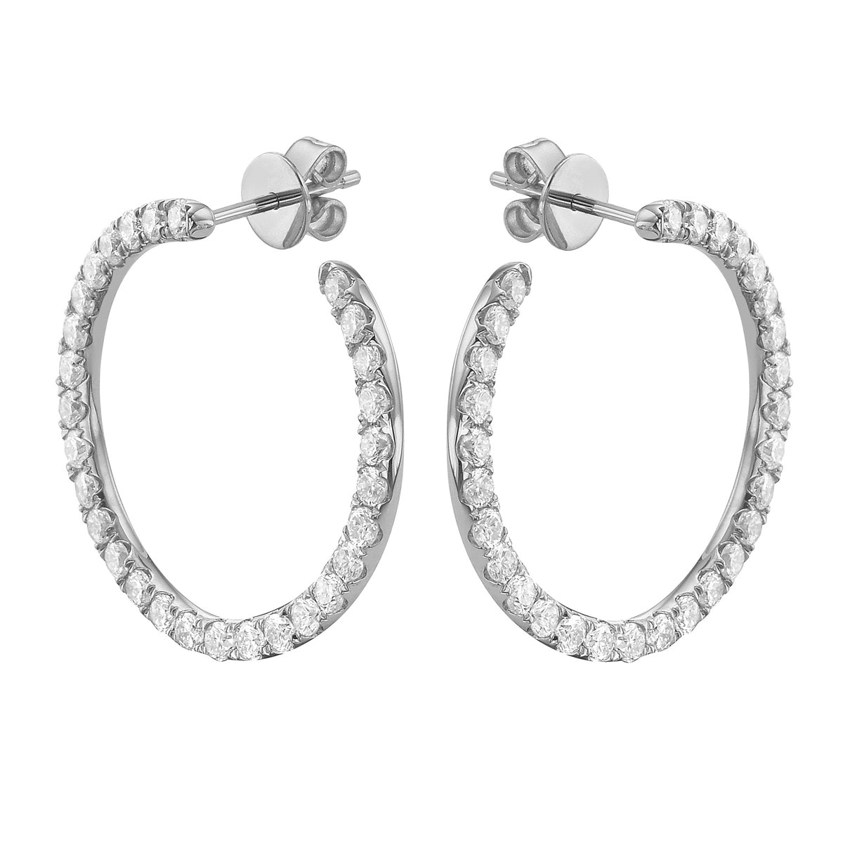 Earrings 18KW/3.0G 90RD-1.25CT