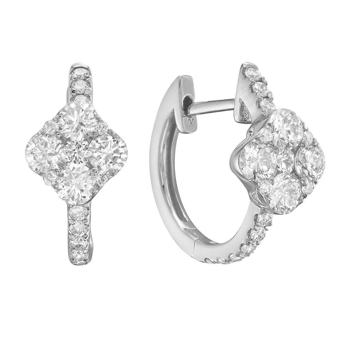 Earrings 18KW/2.0G 8RD-0.59CT 28RD-0.23CT