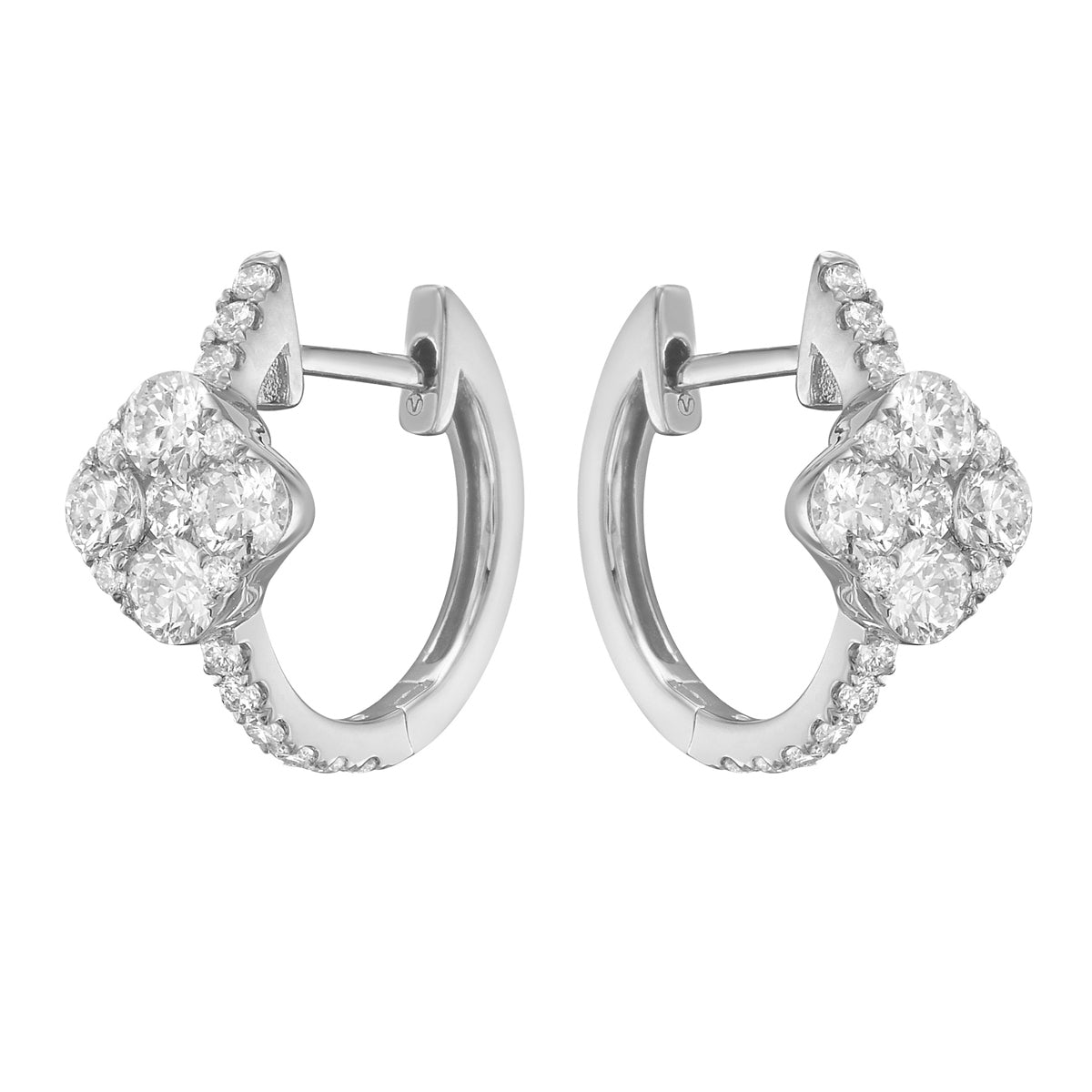 Earrings 14KW/2.0G 8RD-0.63CT 28RD-0.23CT