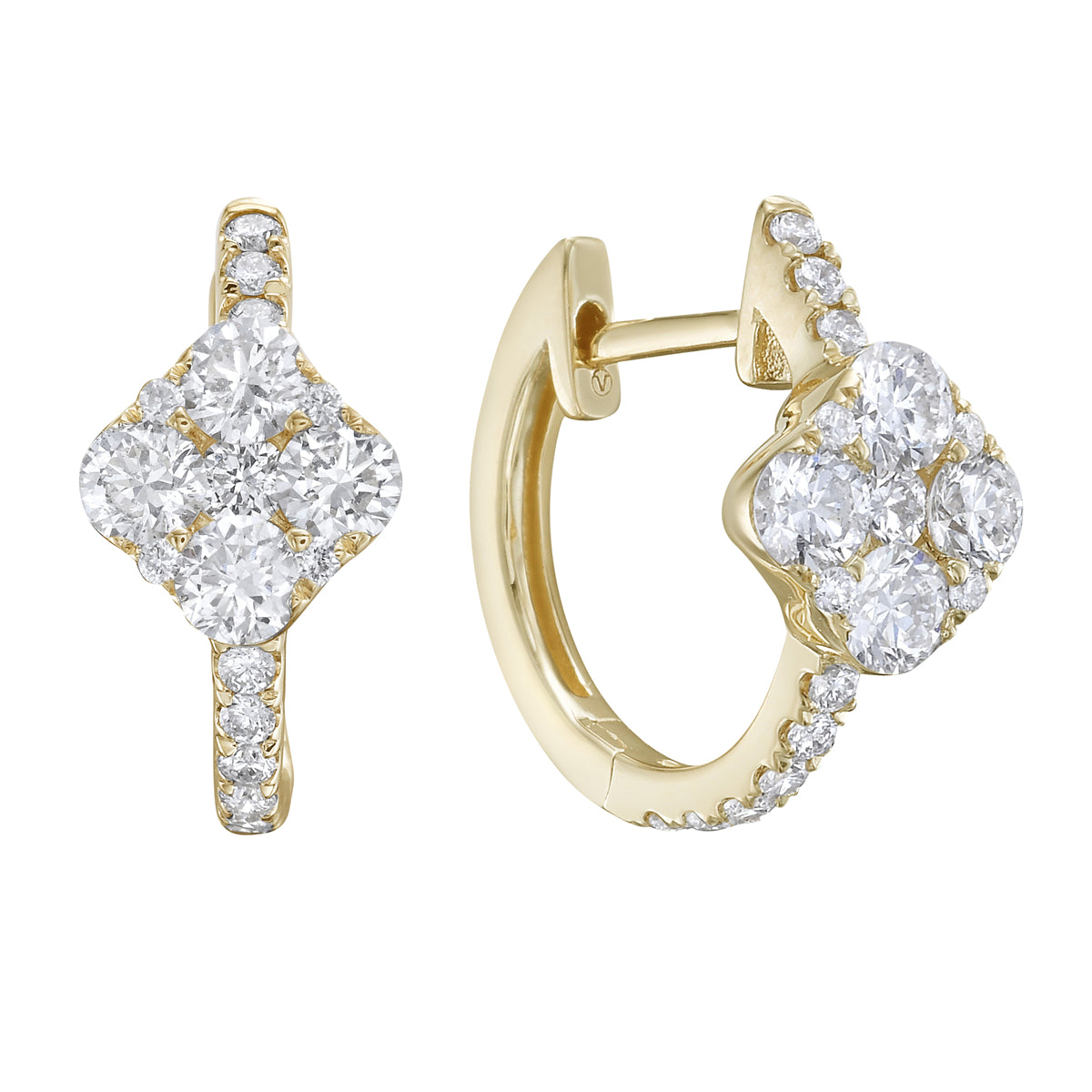 Earrings 14KY/2.0G 8RD-0.62CT 28RD-0.23CT