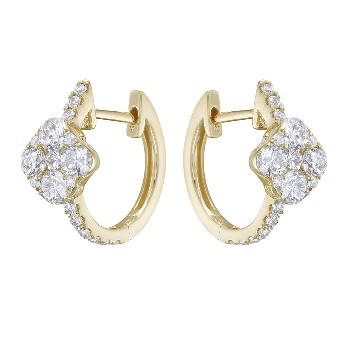 Earrings 14KY/2.0G 8RD-0.62CT 28RD-0.23CT