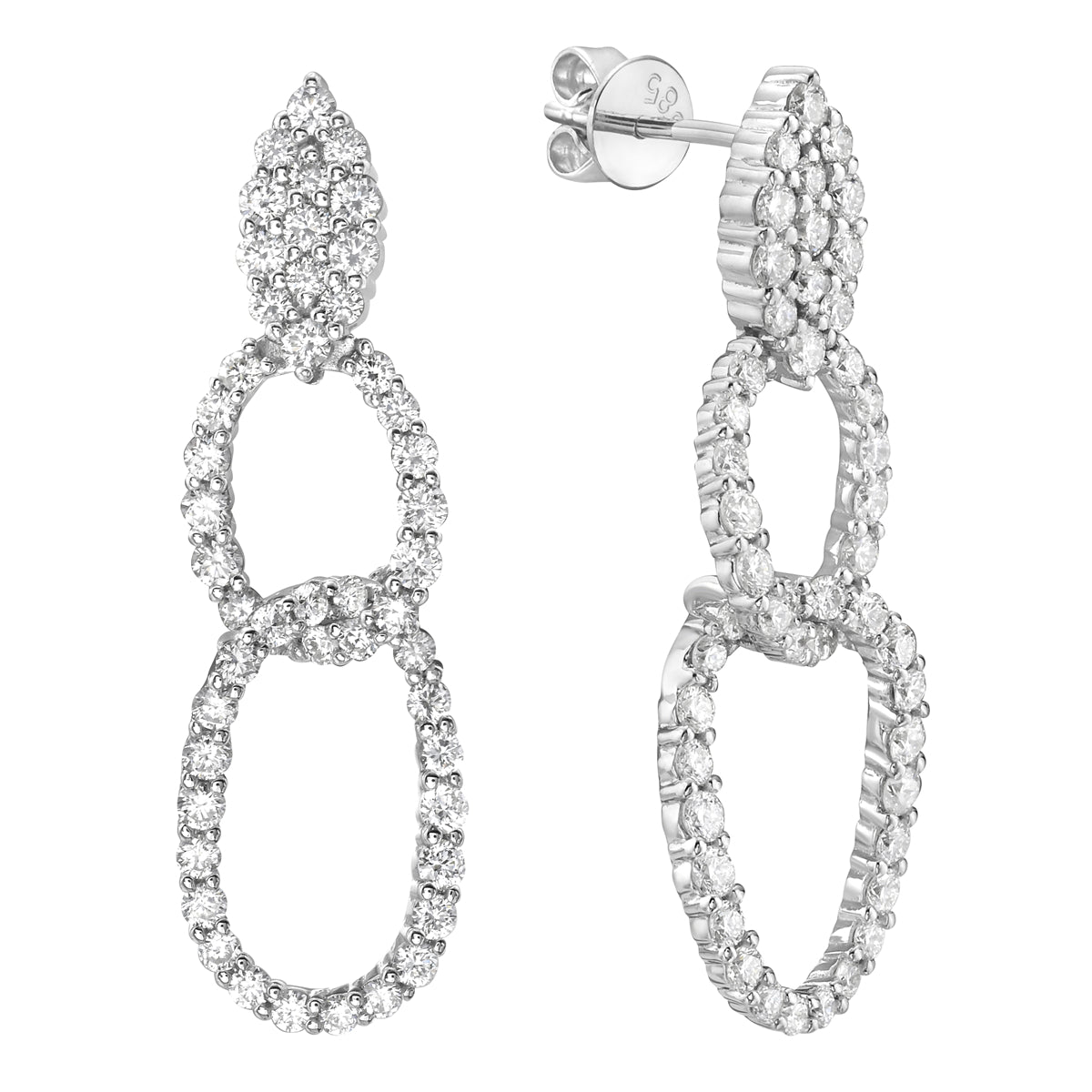 Earrings 14KW/3.7G 100RD-1.57CT