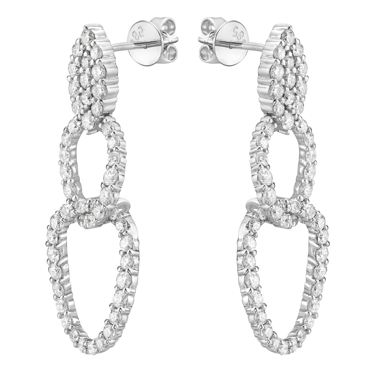 Earrings 14KW/3.7G 100RD-1.57CT