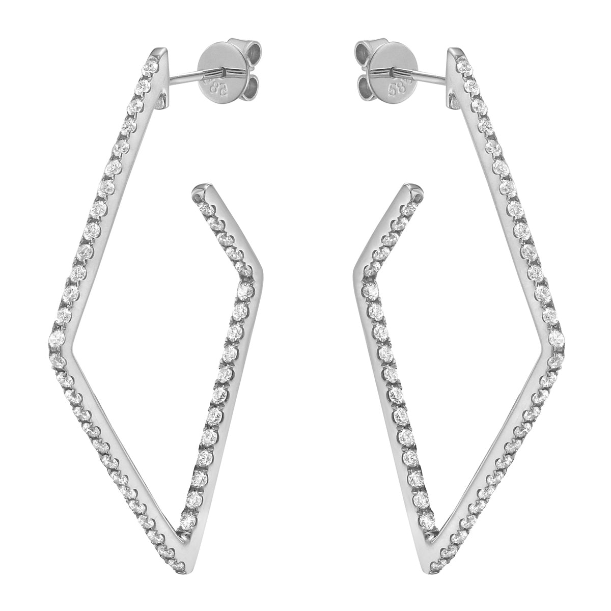 Earrings 14KW/3.5G 90RD-1.06CT