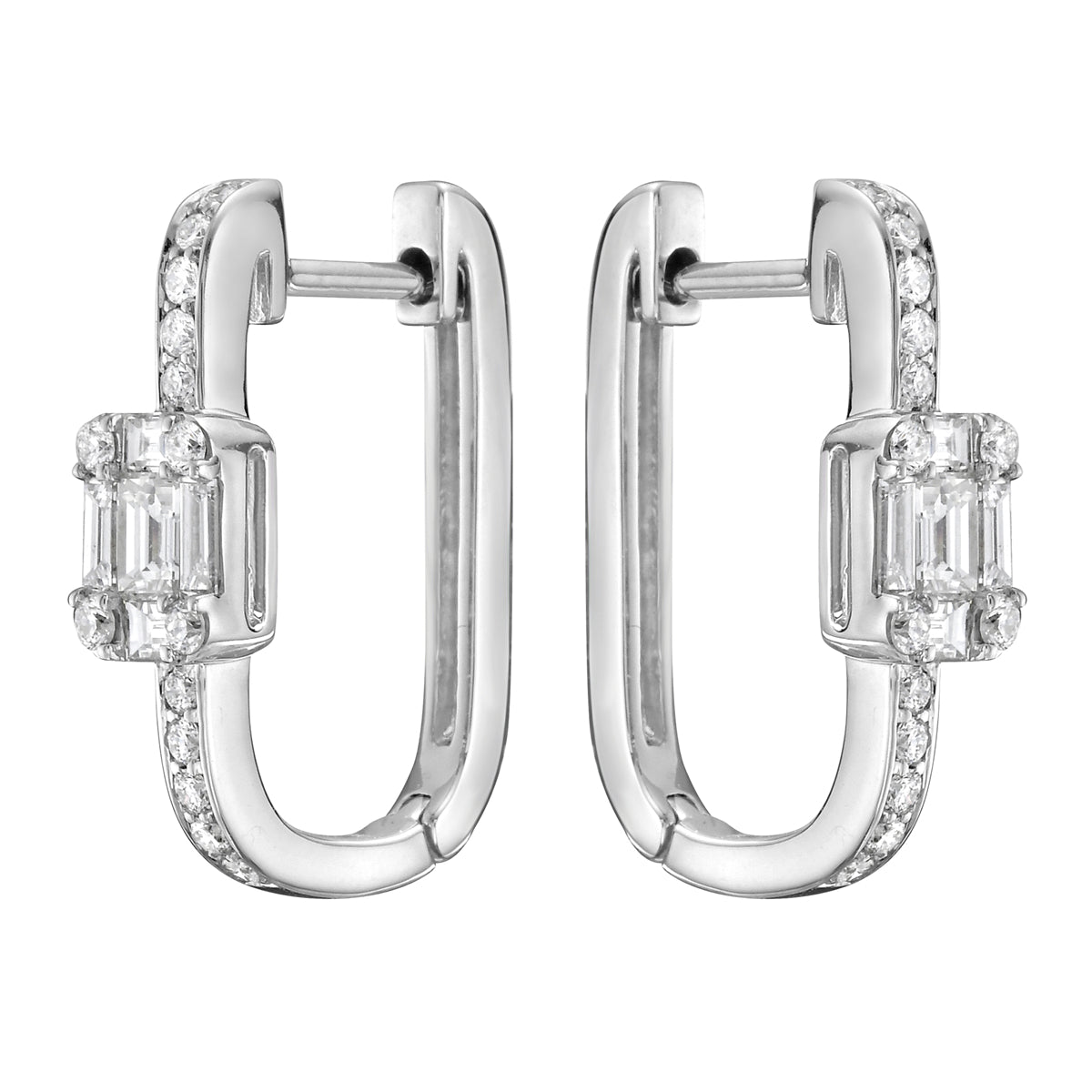 Earrings 14KW/3.2G 28RD-0.34CT 10BD-0.30CT