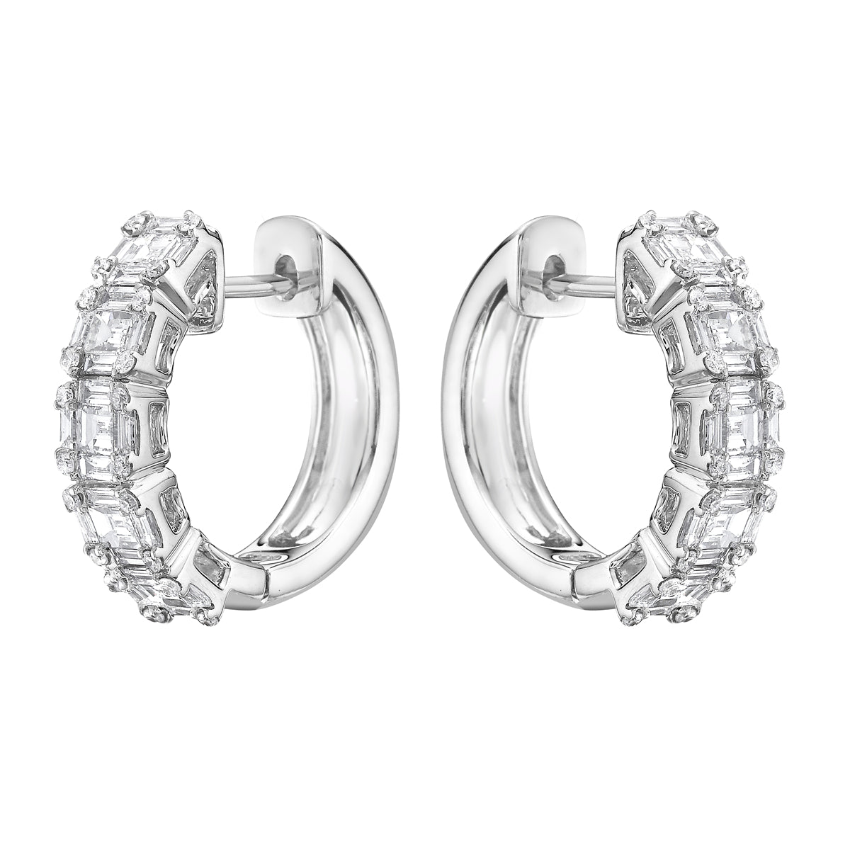 Earrings 14KW/5.8G 40RD-0.16CT 50BD-0.94CT