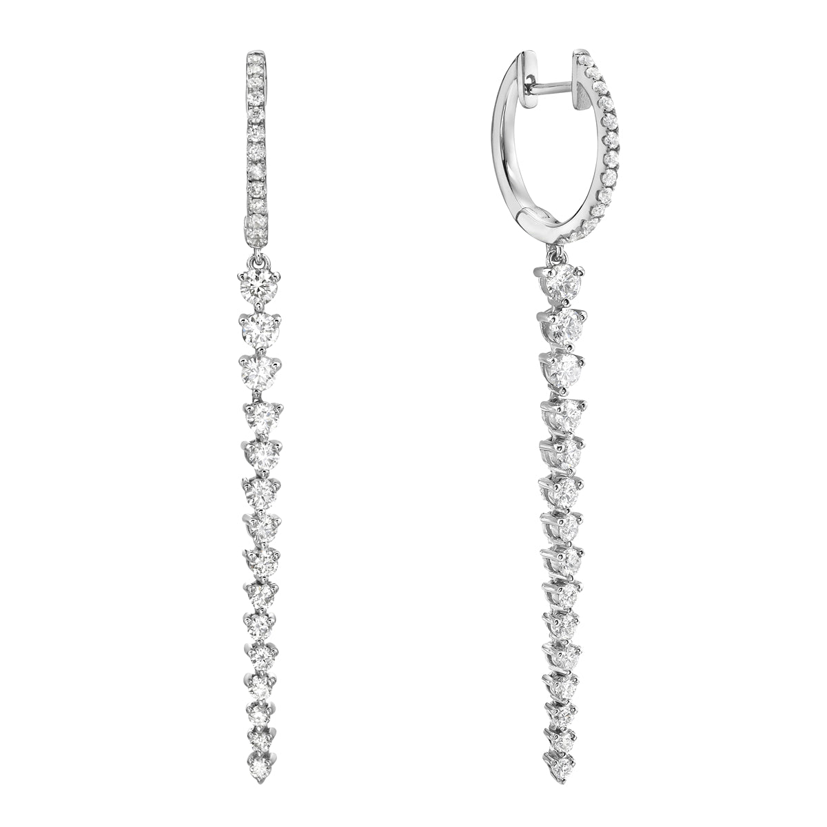 Earrings 14KW/4.1G 12RD-0.76CT 44RD-0.72CT