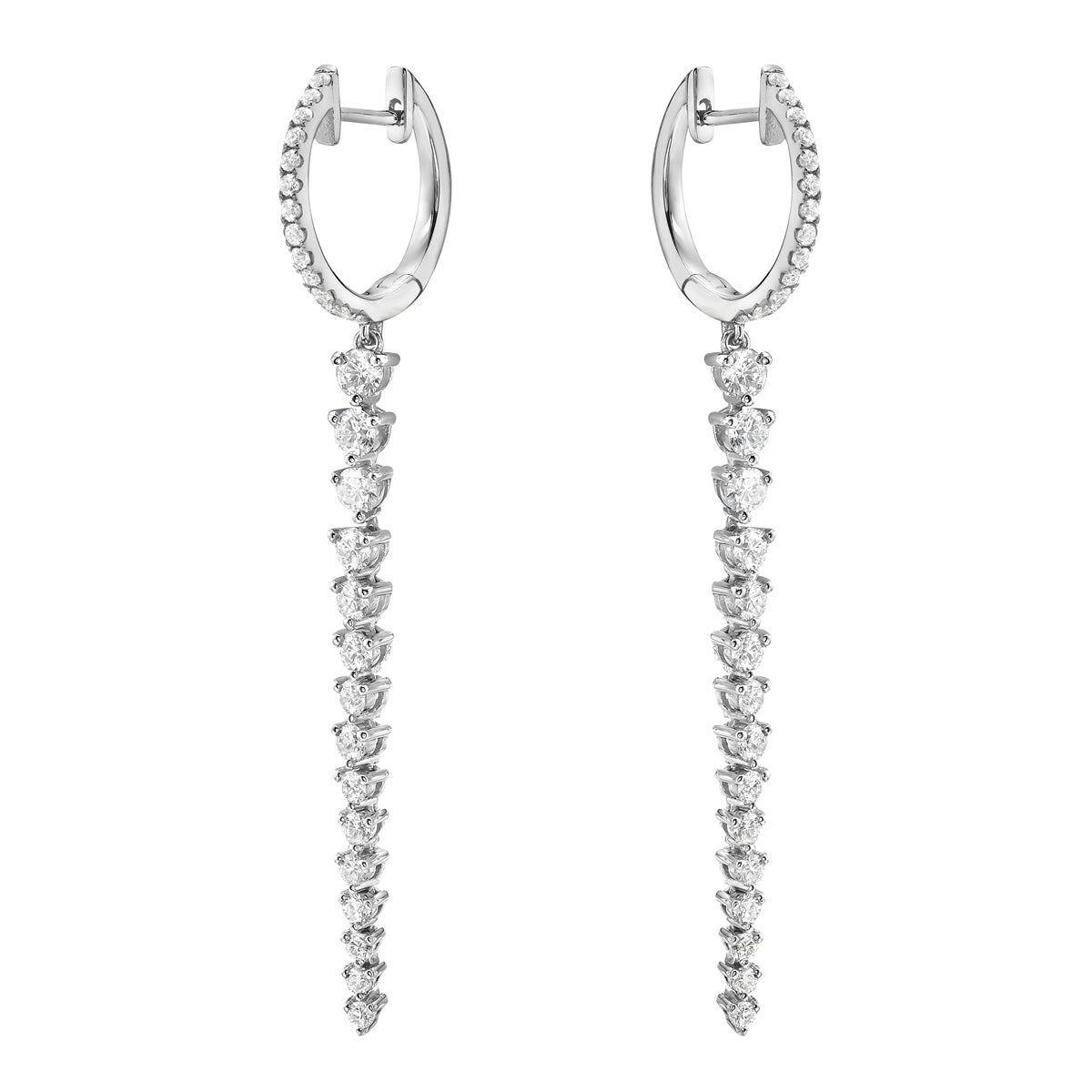 Earrings 14KW/4.1G 12RD-0.76CT 44RD-0.72CT