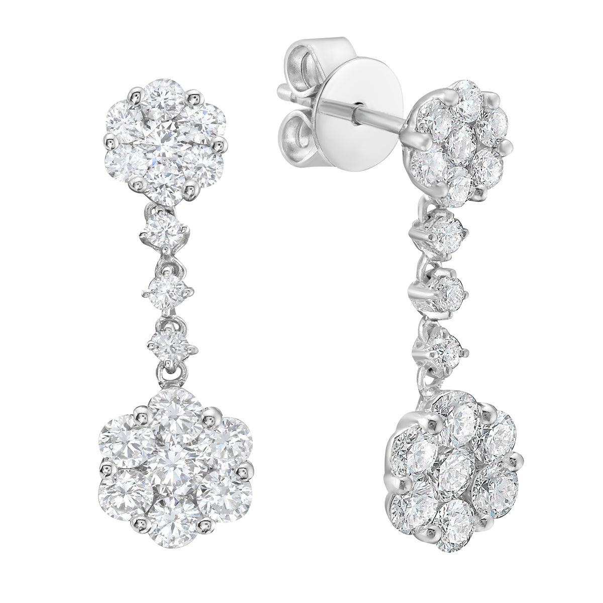 Earrings 14KW/2.4G 16RD-0.63CT 18RD-1.03CT