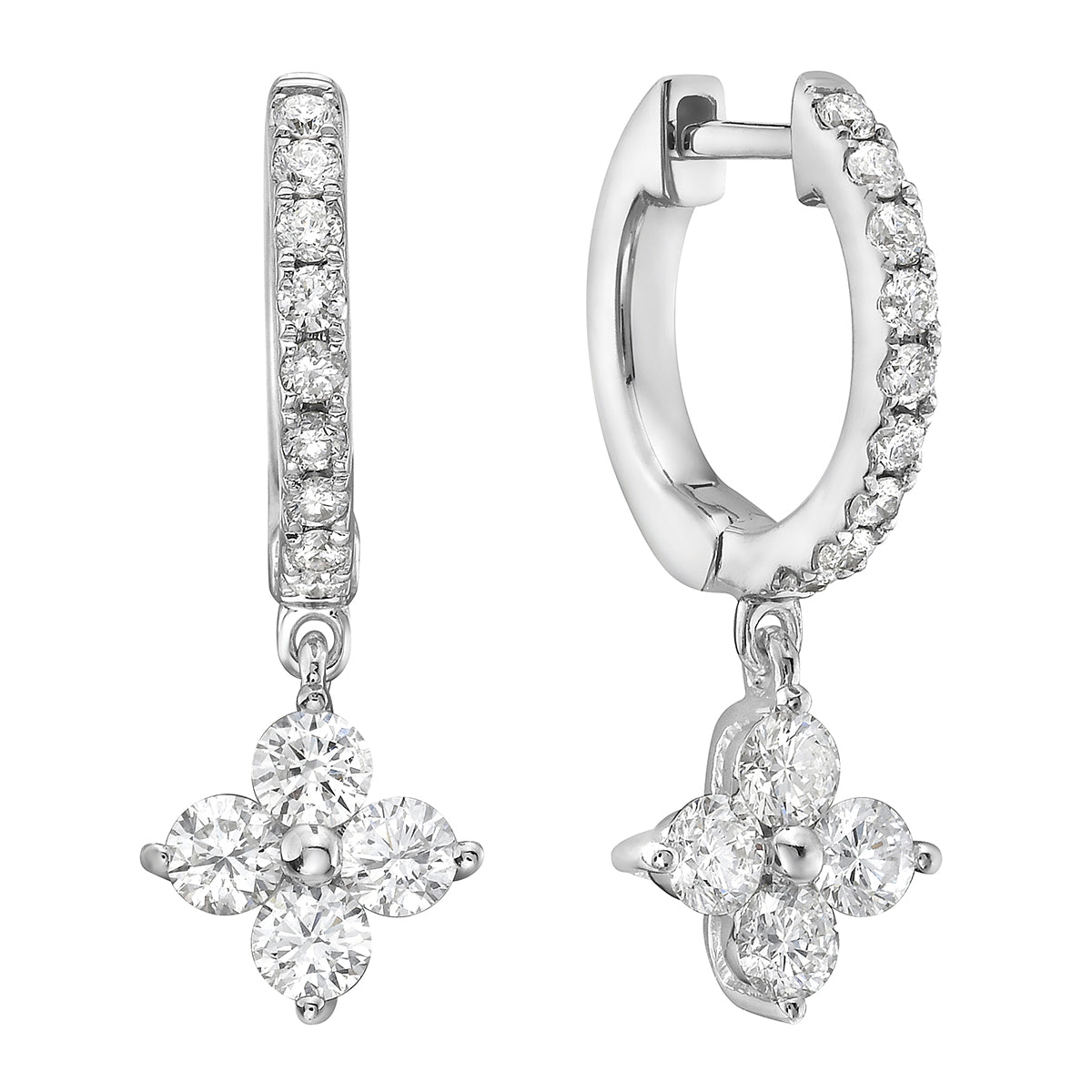 Earrings 14KW/2.7G 8RD-0.66CT 18RD-0.24CT