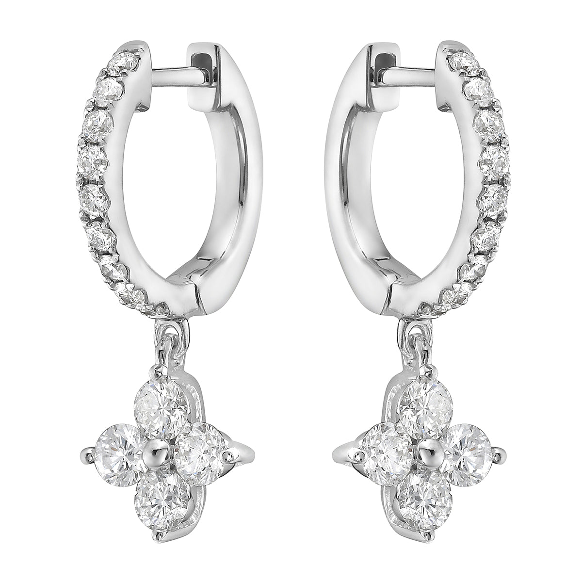 Earrings 14KW/2.7G 8RD-0.66CT 18RD-0.24CT