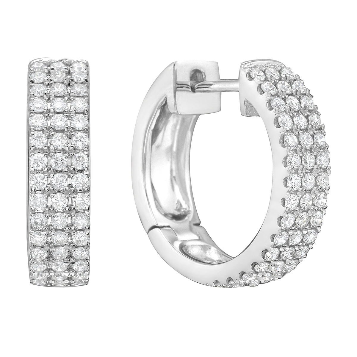 Earrings 18KW/4.3G 90RD-0.52CT