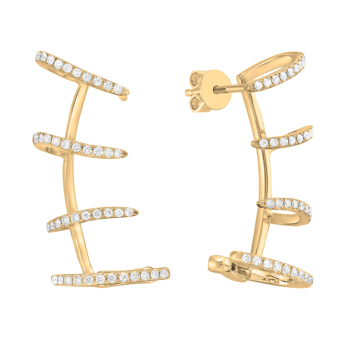 Earrings 14KY/4.3G 84RD-0.34CT