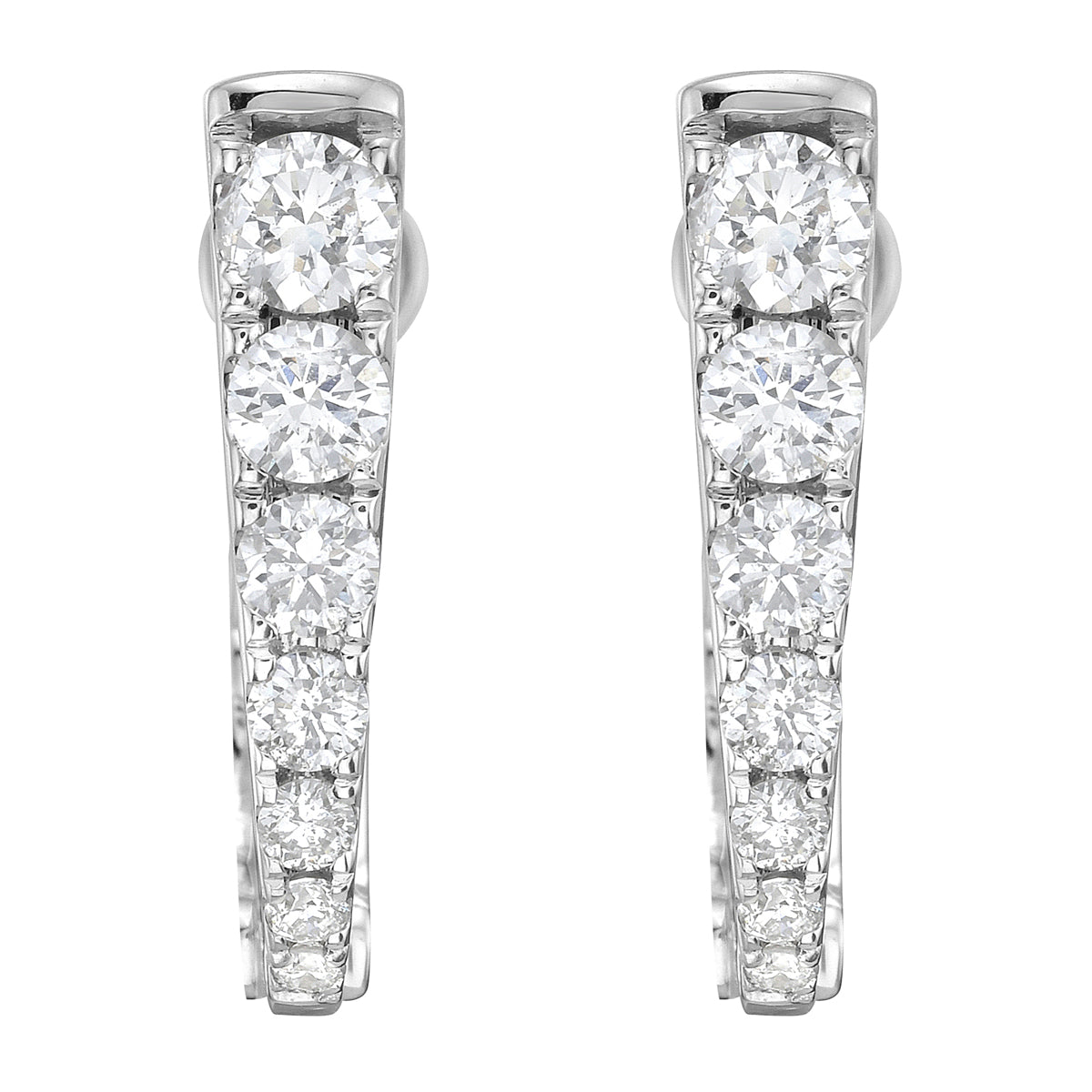 Earrings 14KW/2.5G 8RD-0.44CT 6RD-0.13CT