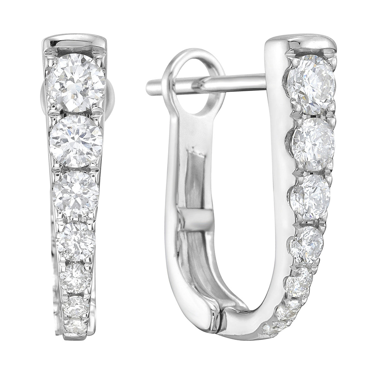 Earrings 14KW/2.5G 8RD-0.44CT 6RD-0.13CT